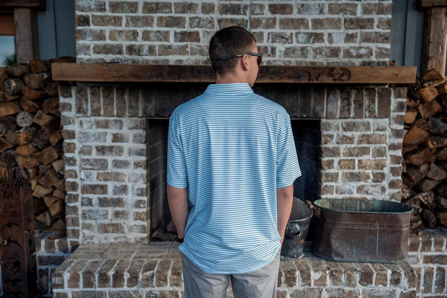 Surfside Polo - Sky/Fun Navy/White