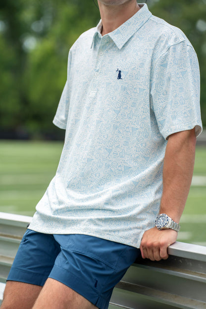 Collegiate Game Day Dirty Myrtle Polo - Carolina Blue