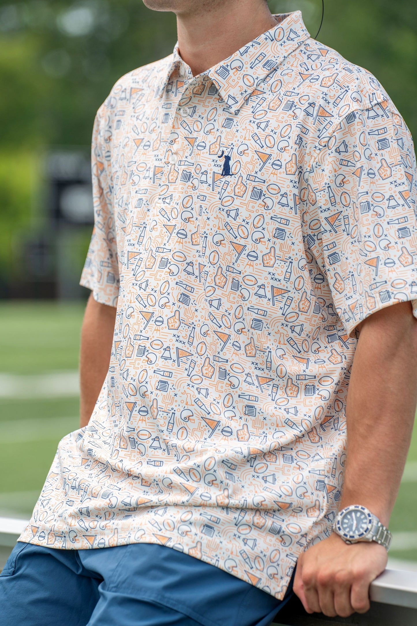 Collegiate Game Day Dirty Myrtle Polo - Navy/Orange