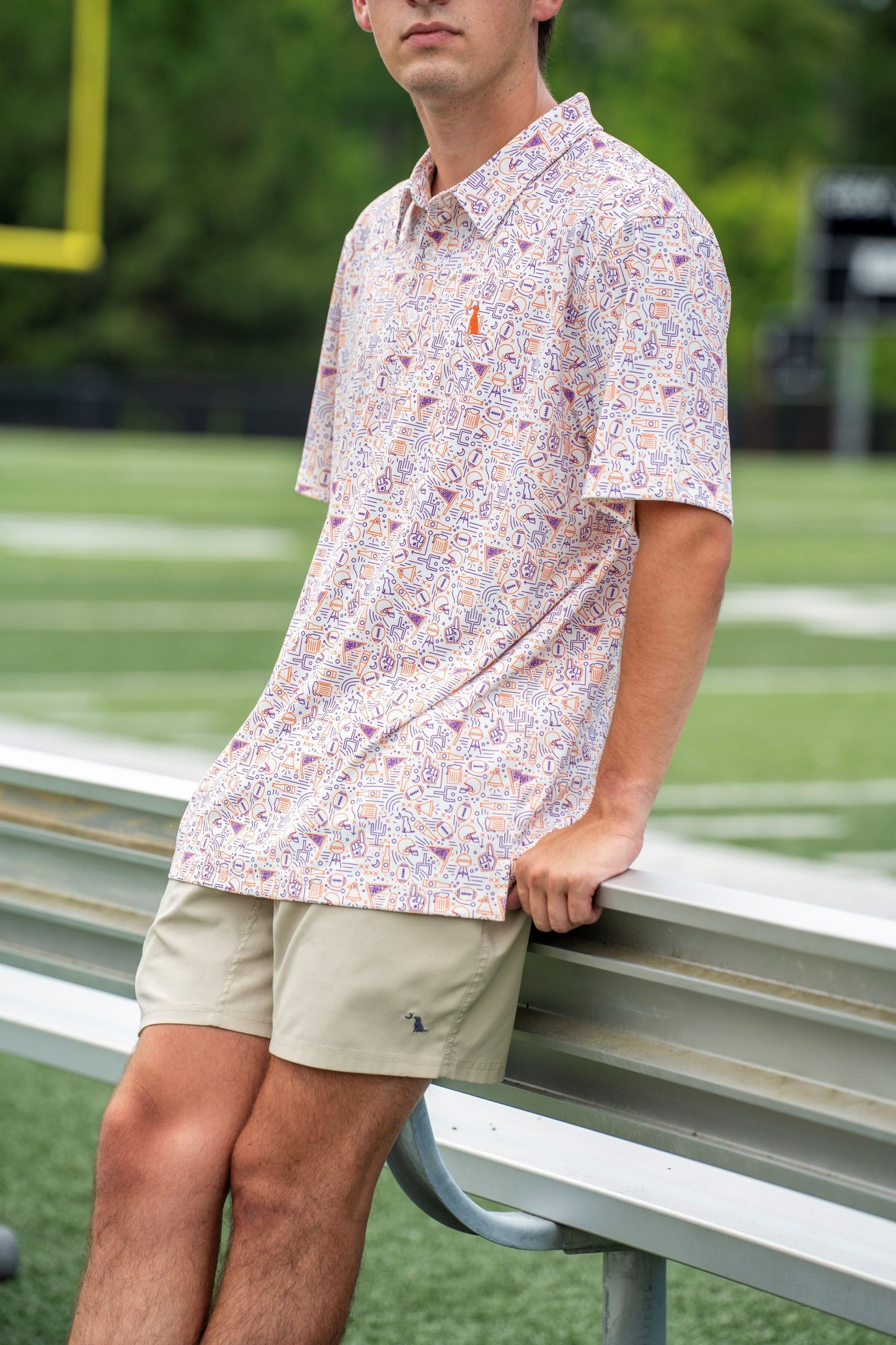 Collegiate Game Day Dirty Myrtle Polo - Orange/Purple