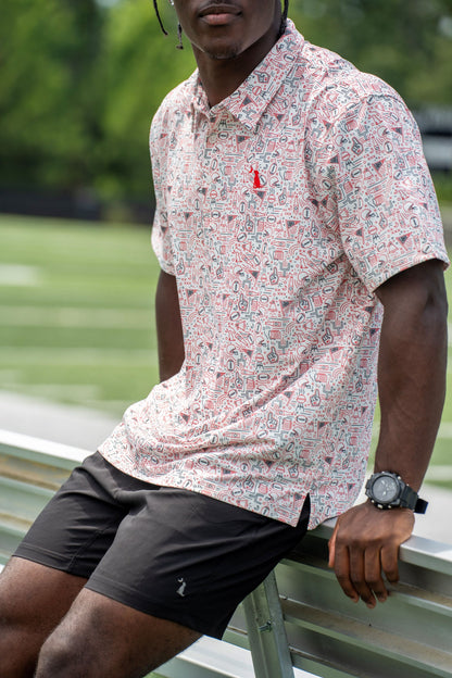 Collegiate Game Day Dirty Myrtle Polo - Red/Black