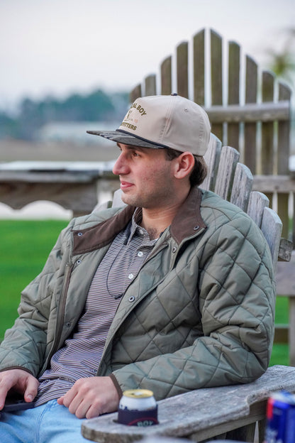 Diamond Quilted Jacket - Moss Green