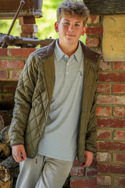 Diamond Quilted Jacket - Moss Green