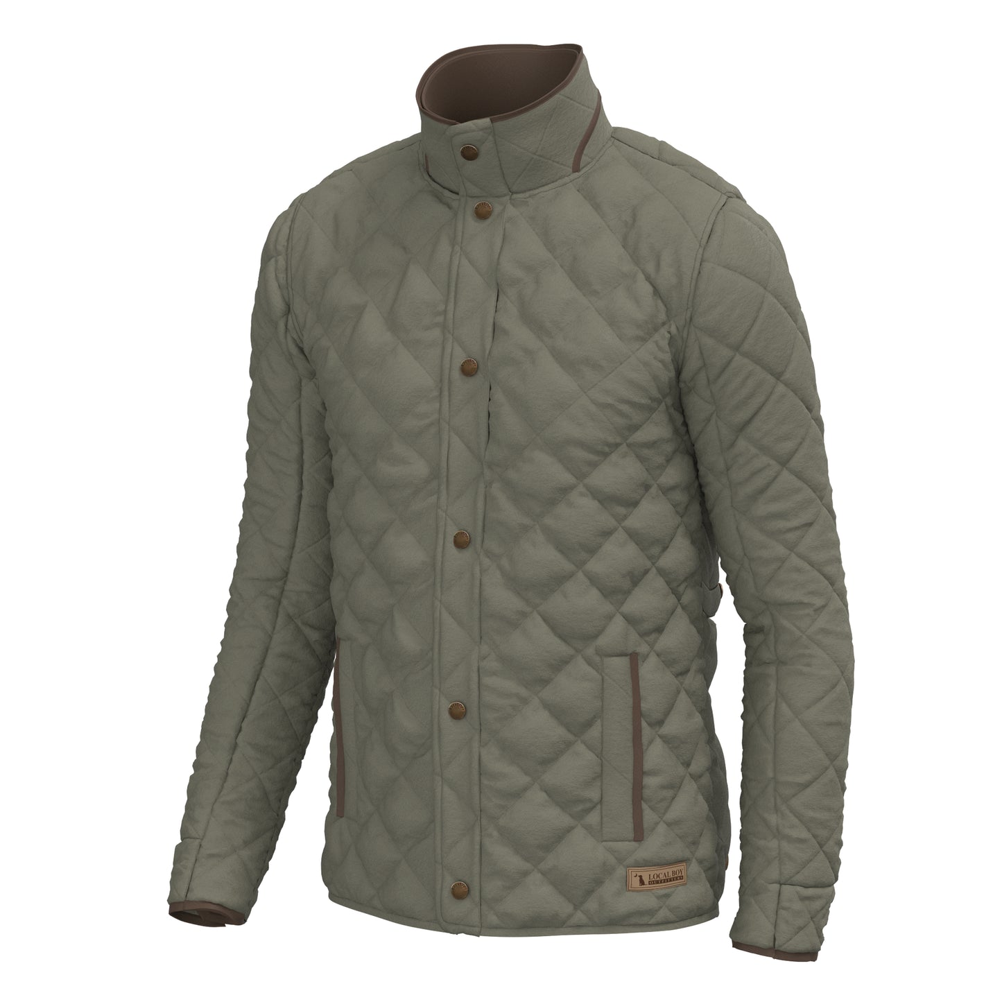 Diamond Quilted Jacket - Moss Green