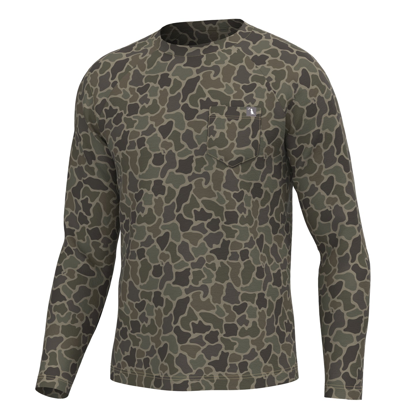 Youth Long Sleeve Heather Performance Shirt - Brush Camo