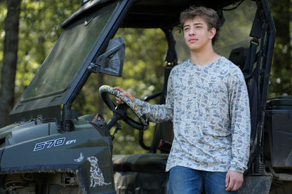 Long Sleeve Heather Performance Shirt - Sand Duck Camo