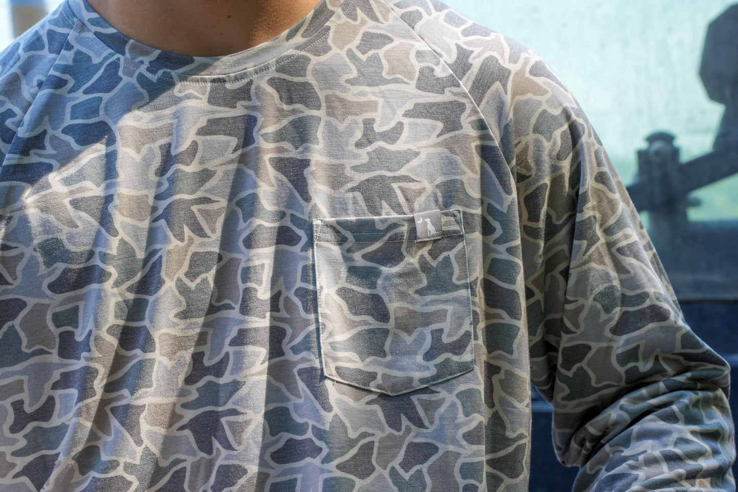 Long Sleeve Heather Performance Shirt - Sand Duck Camo