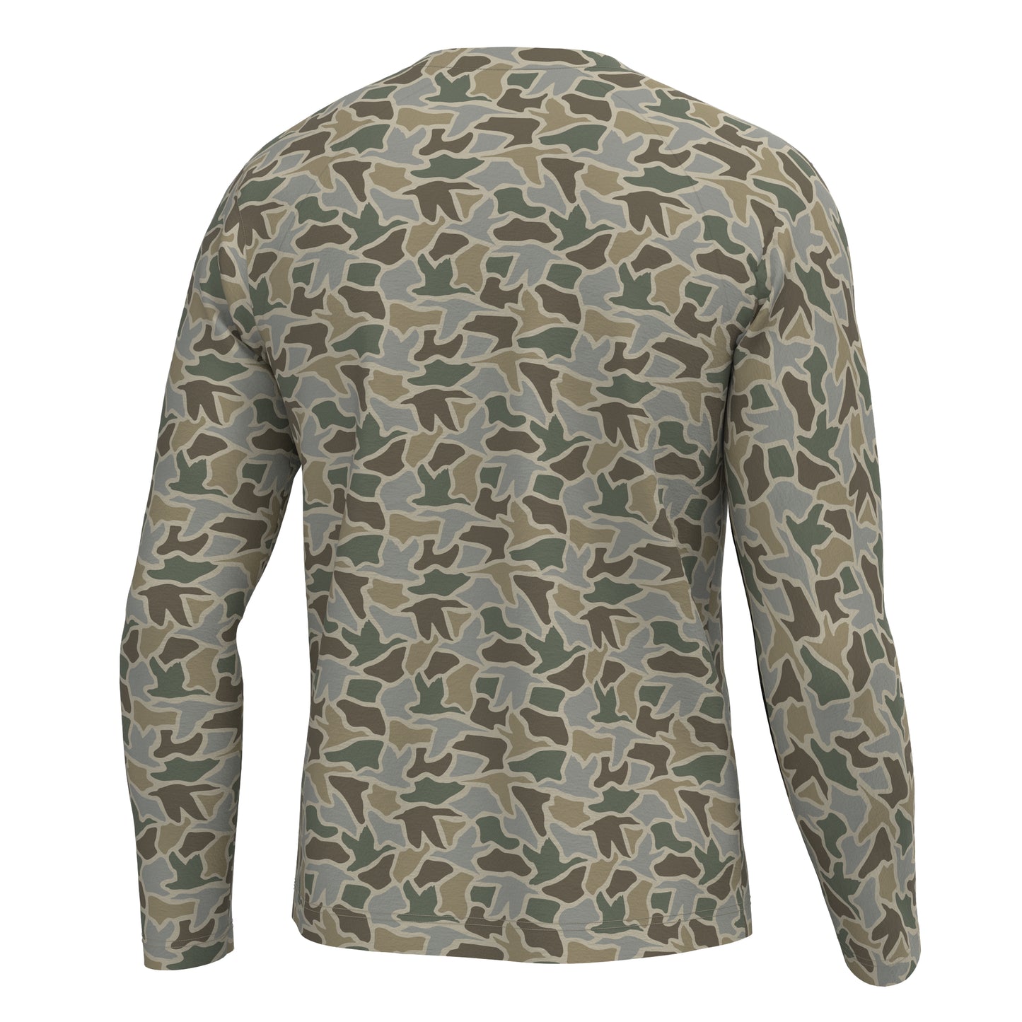 Long Sleeve Heather Performance Shirt - Sand Duck Camo