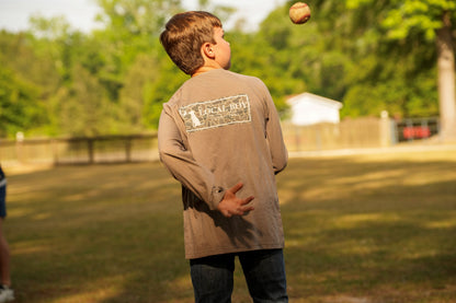 Youth Sand Dog & Moon Plate Long Sleeve Heather Performance Shirt - Copper