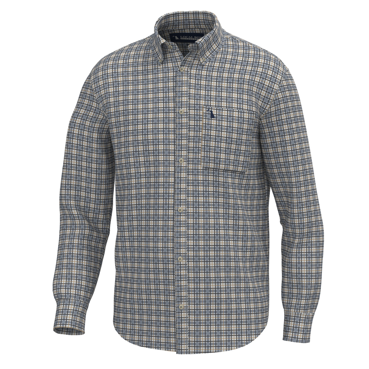 Faulk Dress Shirt - Slate/Rust/Navy