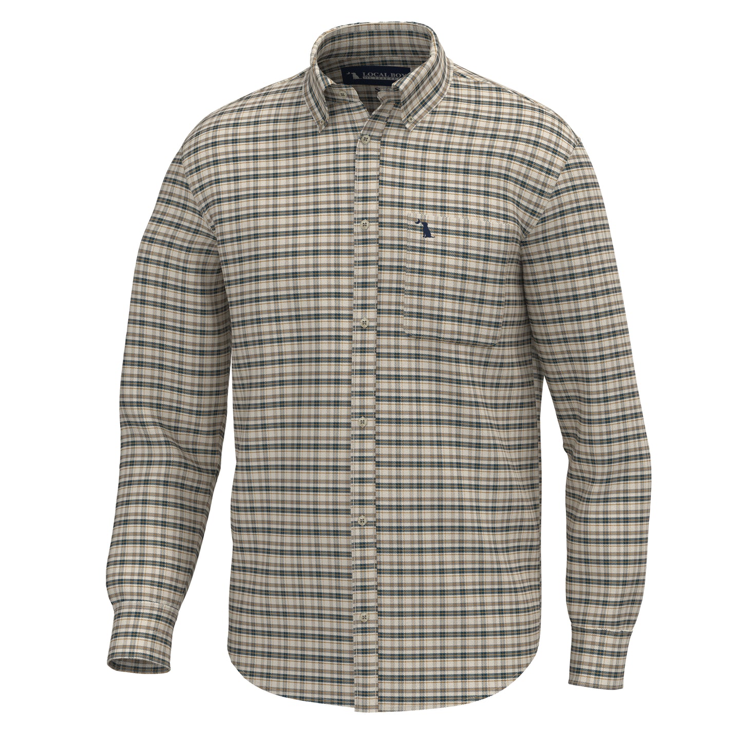 Youth Scott Dress Shirt - Sand/Rust/Navy