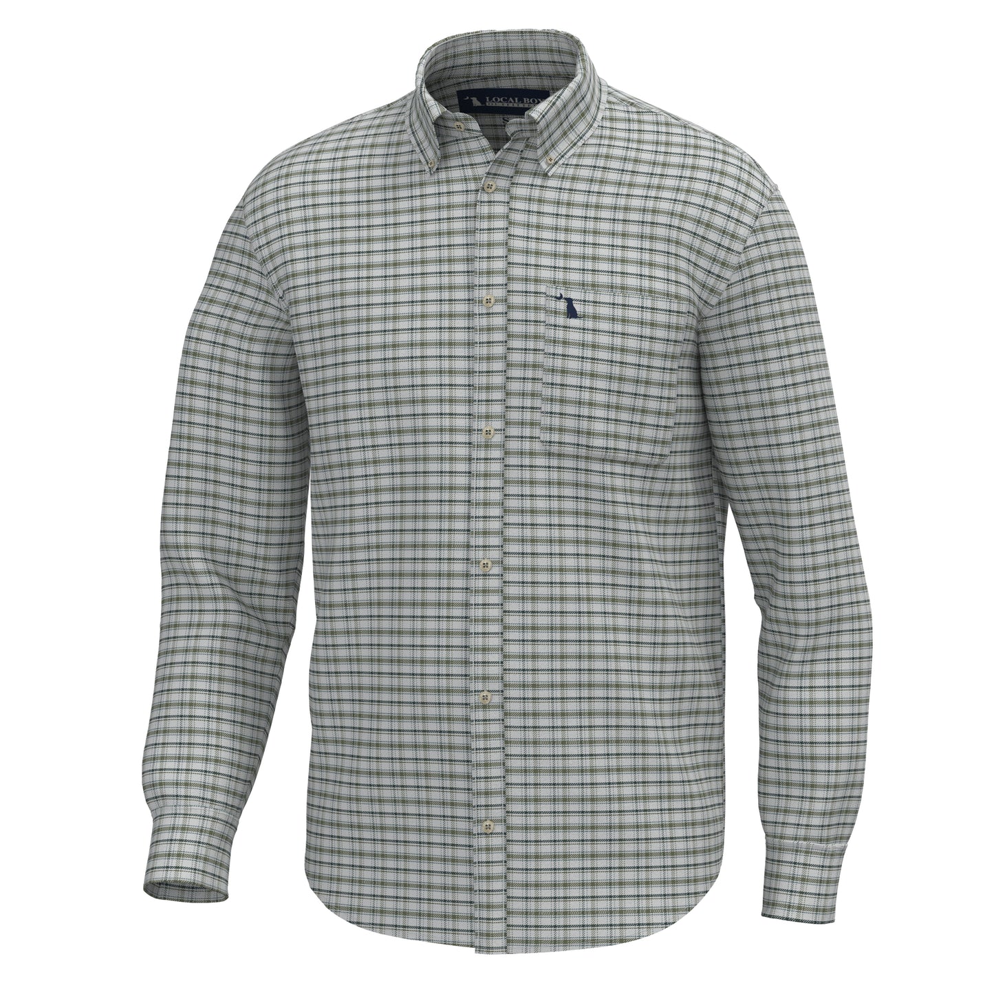 Youth McNally Dress Shirt - Silver/Smoky Teal/Olive