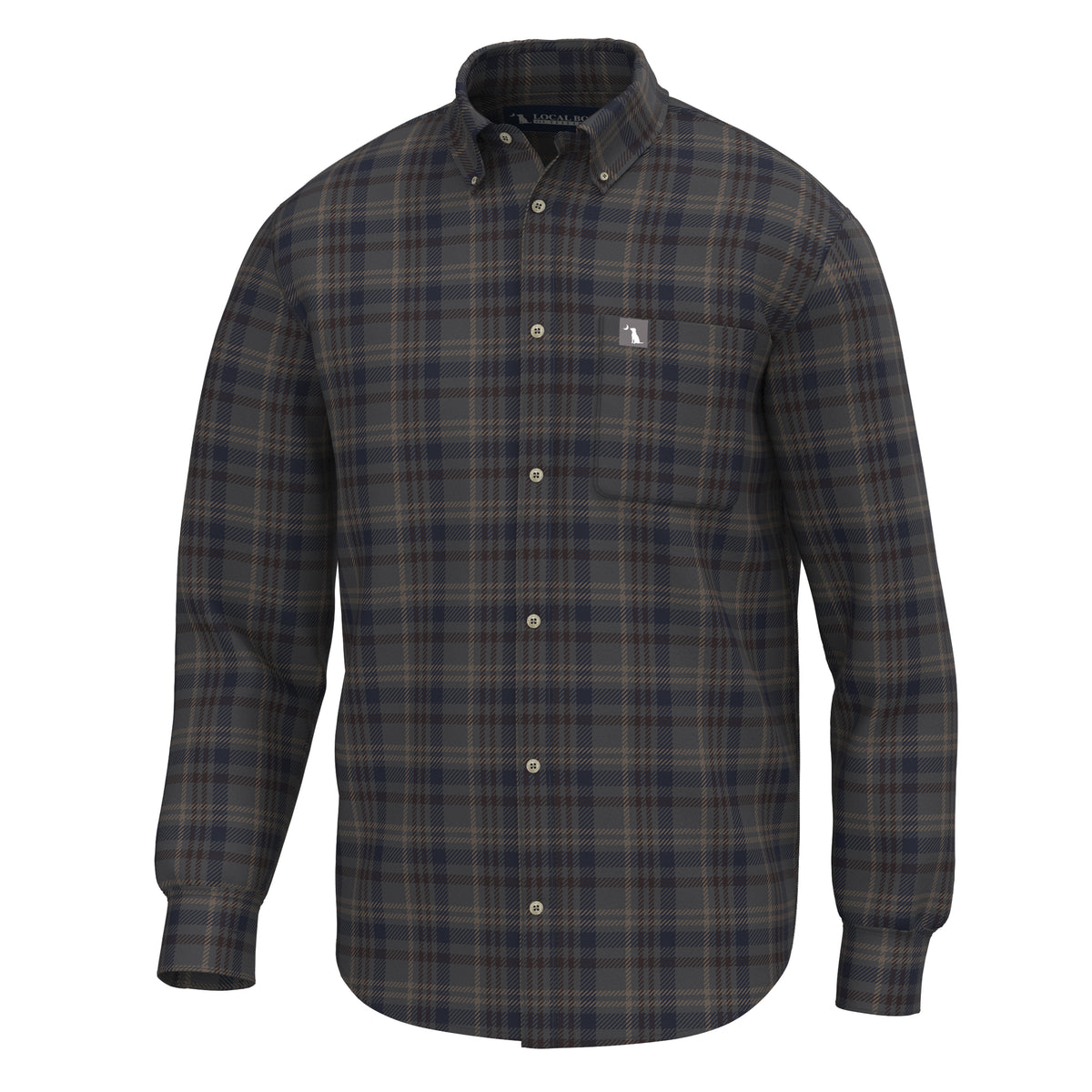 Robert Stretch Flannel - Charcoal/Navy/Brown