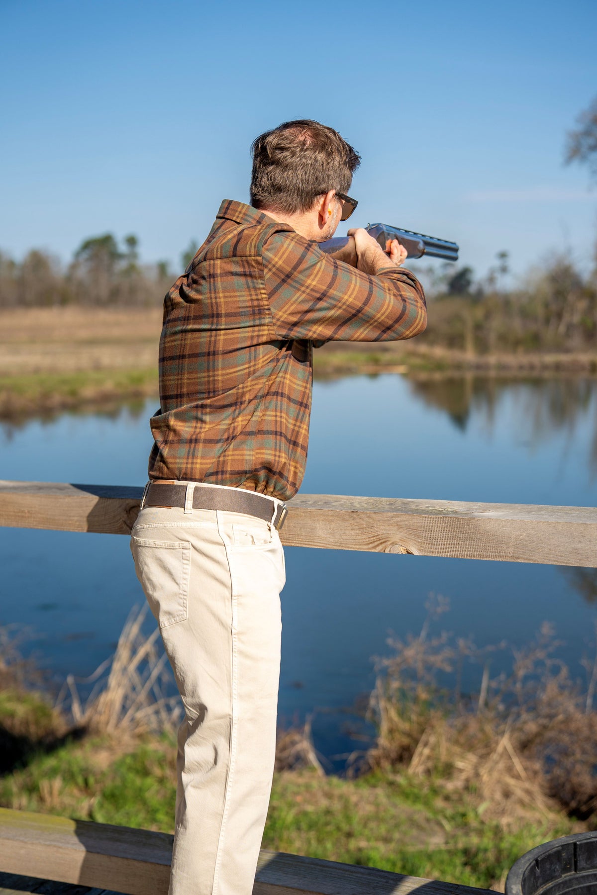 Robert Stretch Flannel - Dark Rust/Copper/Forest