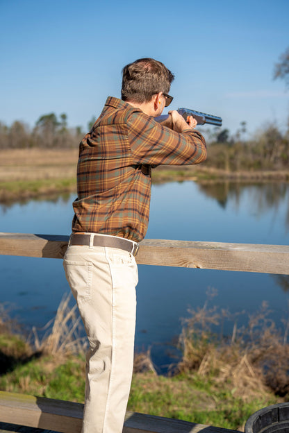 Robert Stretch Flannel - Dark Rust/Copper/Forest