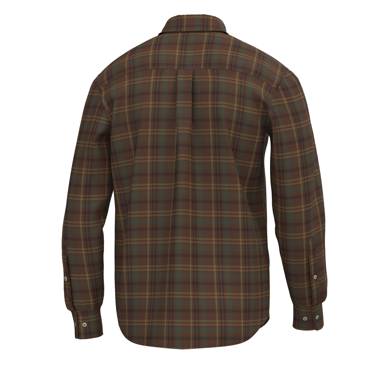 Robert Stretch Flannel - Dark Rust/Copper/Forest