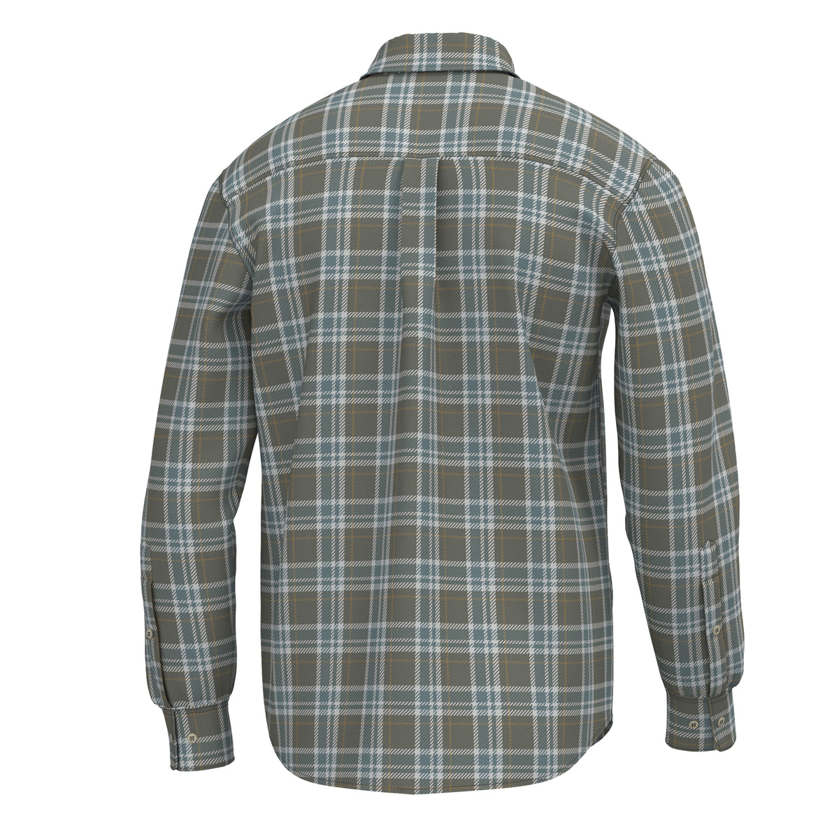 Powers Stretch Flannel - Moss Gray/Smoky Teal/Silver