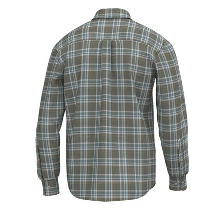 Powers Stretch Flannel - Moss Gray/Smoky Teal/Silver