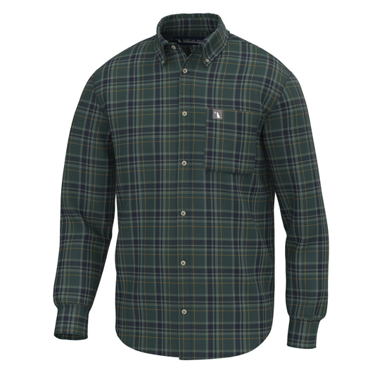 Youth Powers Stretch Flannel - Spruce/Navy/Copper