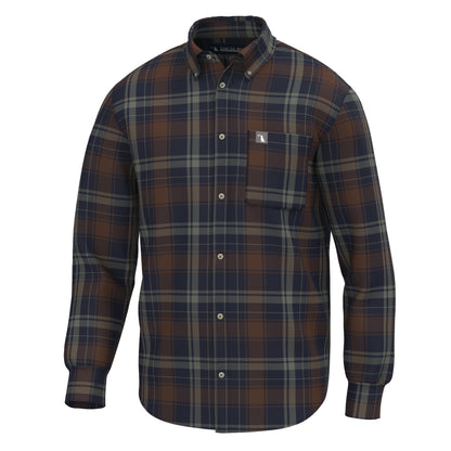 Spurgeon Stretch Flannel - Navy/Dark Rust/Moss Gray