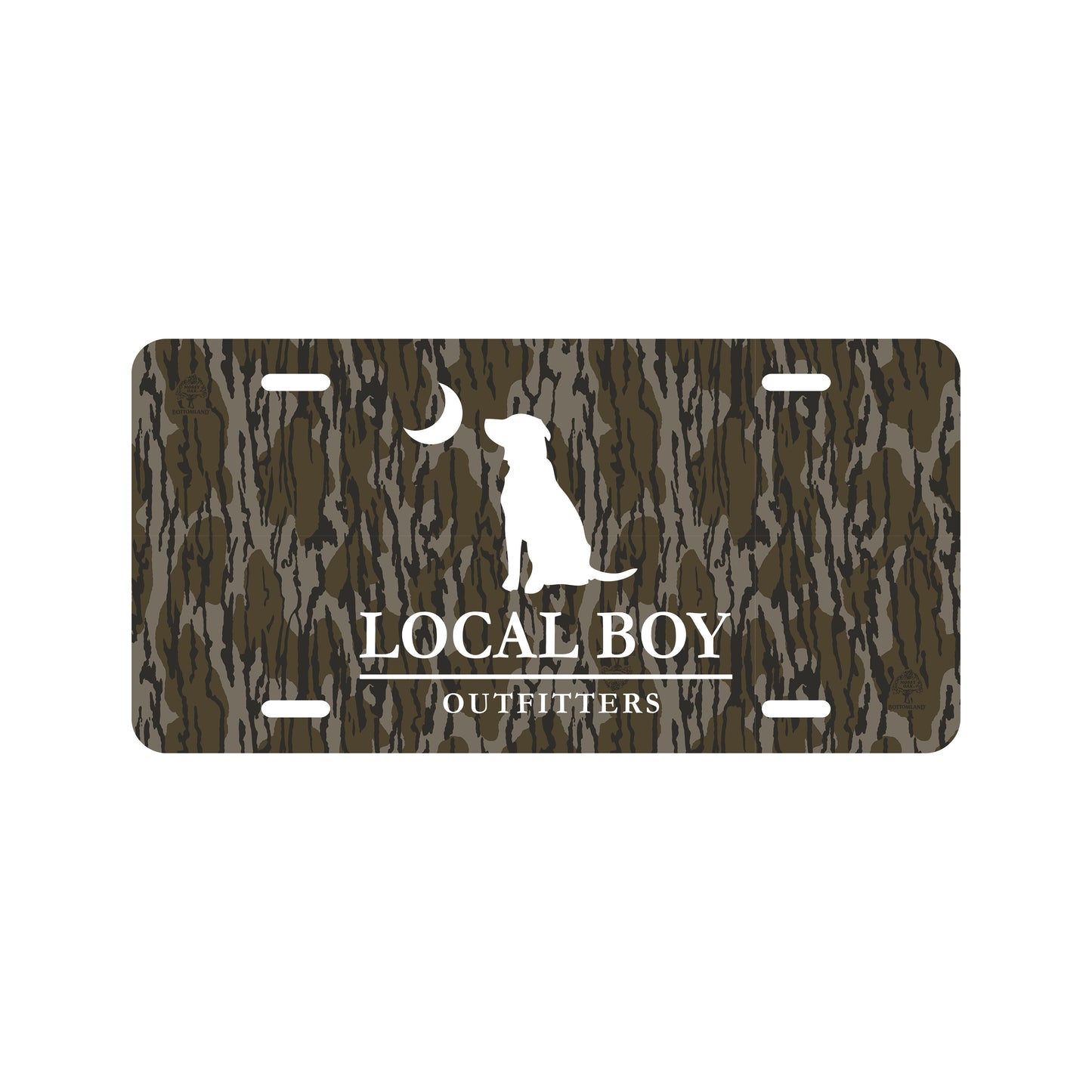 Dog & Moon License Plate - Mossy Oak Bottomland