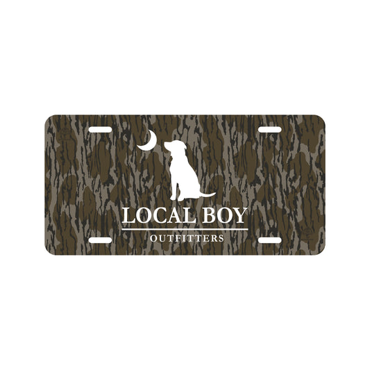 Dog & Moon License Plate - Mossy Oak Bottomland