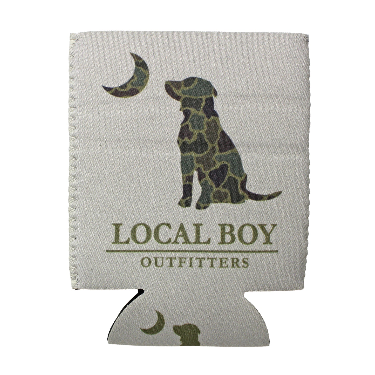 Brush Camo Dog & Moon Koozie - Silver