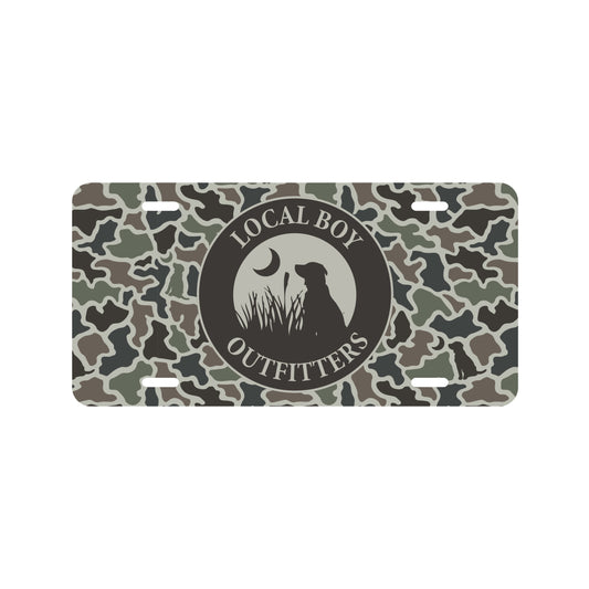 Original Circle License Plate - Dog & Moon Camo