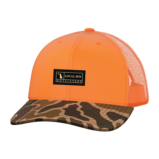 Woven Label Trucker Hat - Orange
