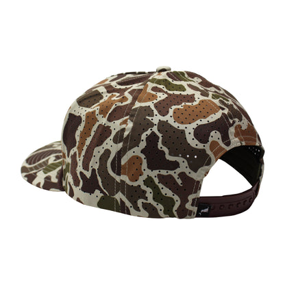 Leather Crest Perforated Rope Hat