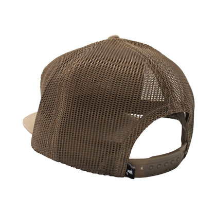 Lucky Text 7 Panel Hat - Tan/Dark Tan