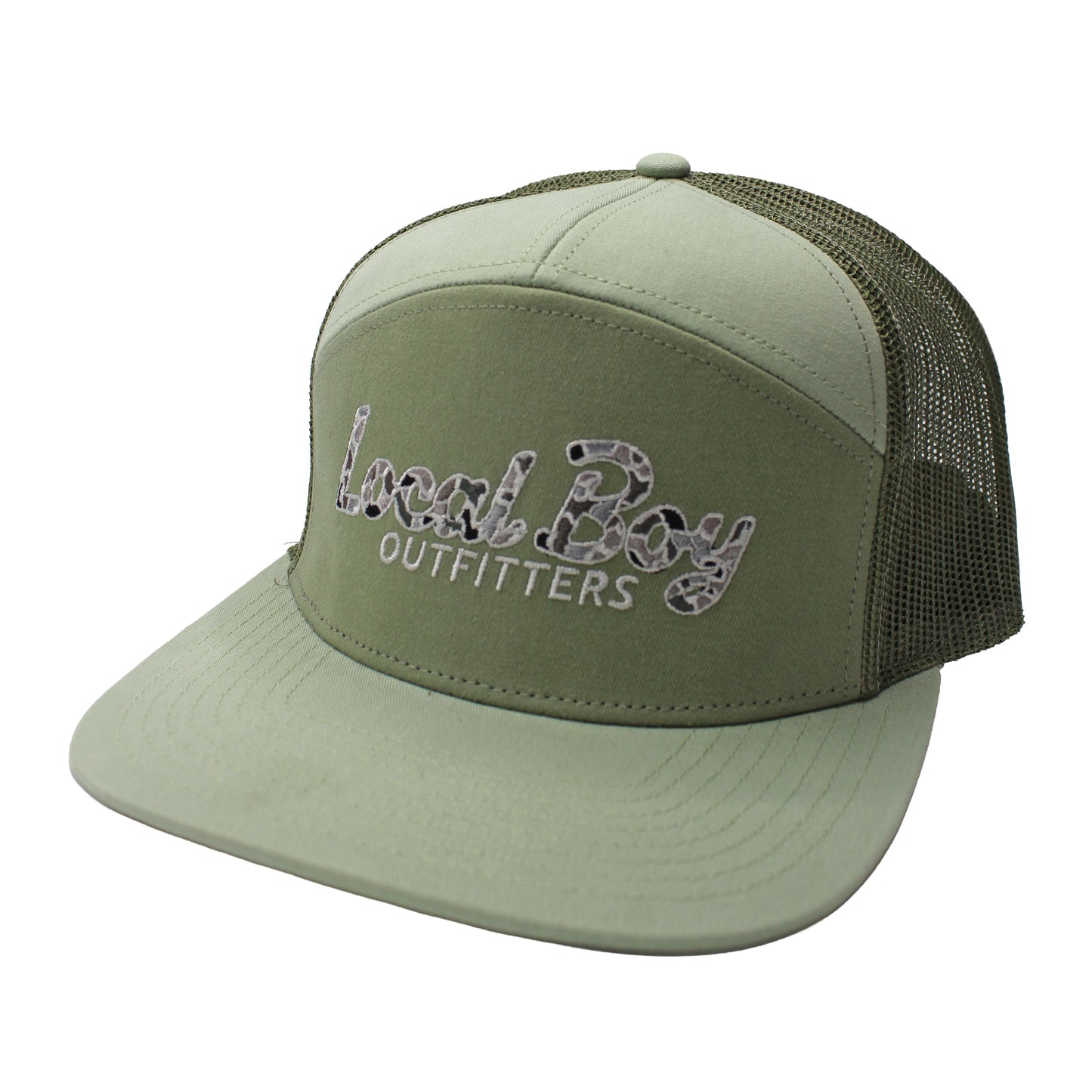 Localflage Mark Script 7 Panel Hat - Light Sage/Sage