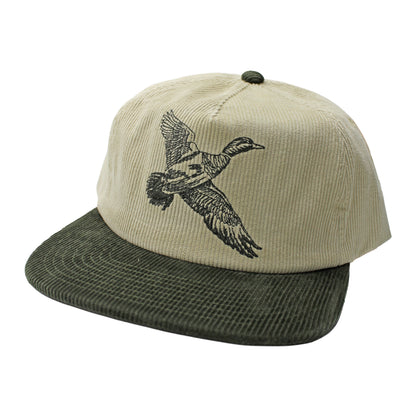 Lucky Flight Corduroy Hat - Light Khaki/Evergreen
