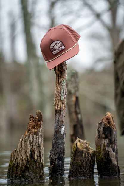 Mallard Marsh Patch Perforated Rope Hat - Brick
