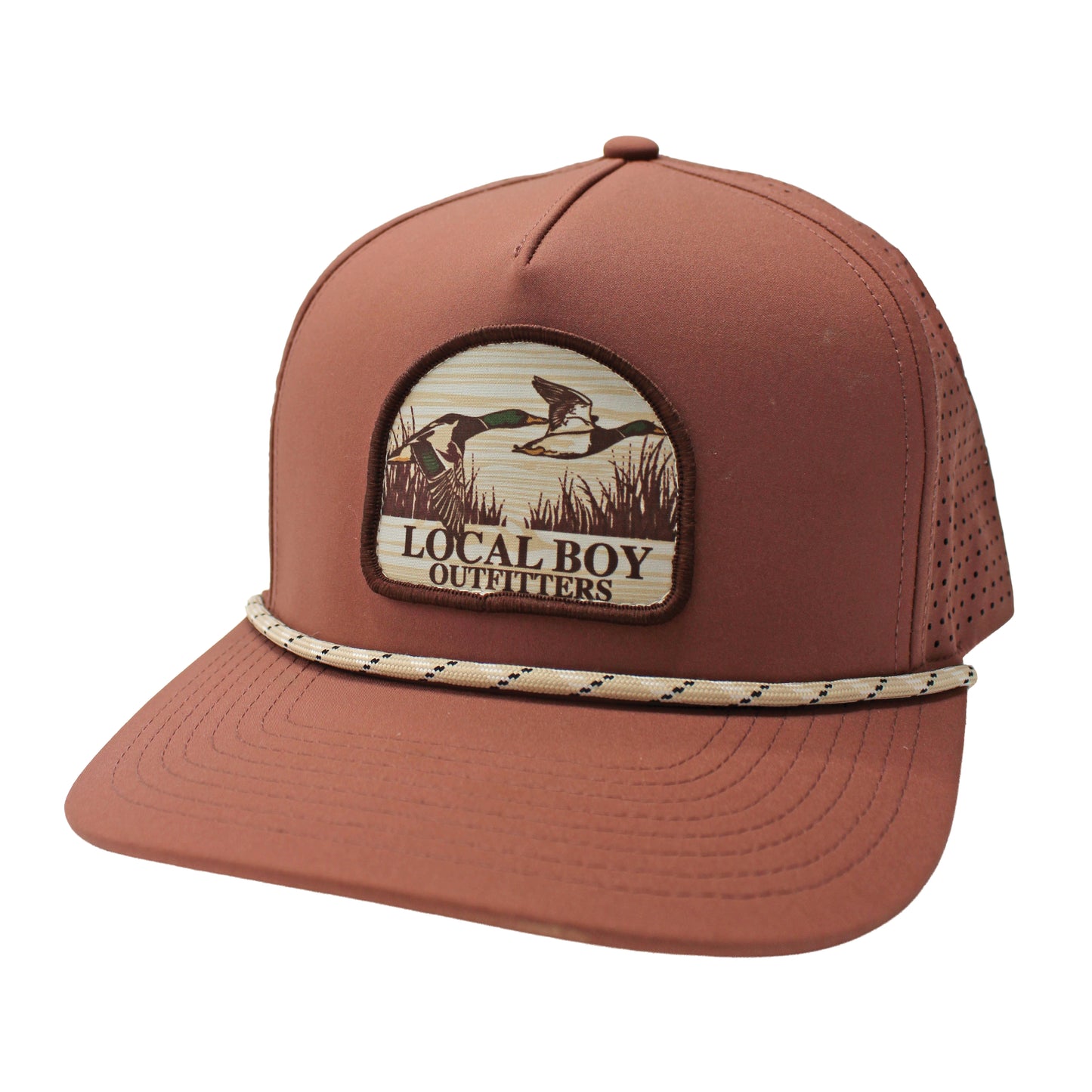 Youth Mallard Marsh Patch Perforated Rope Hat - Brick