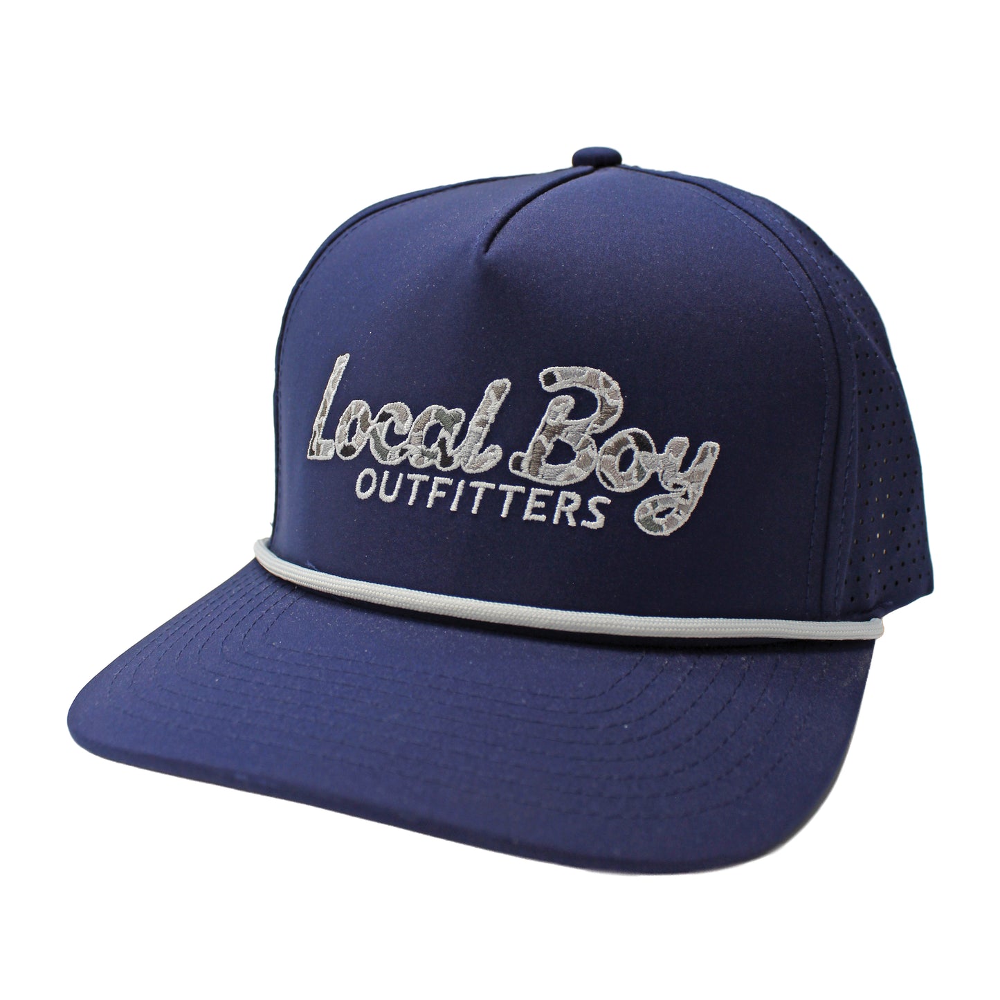 Localflage Mark Script Perforated Rope Hat - Dark Navy