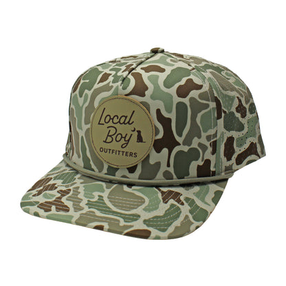 Modern Patch Perforated Rope Hat - Localflage Forest