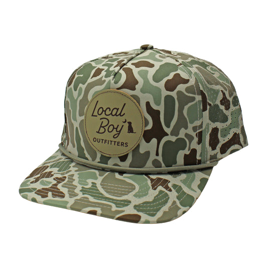 Modern Patch Perforated Rope Hat - Localflage Forest