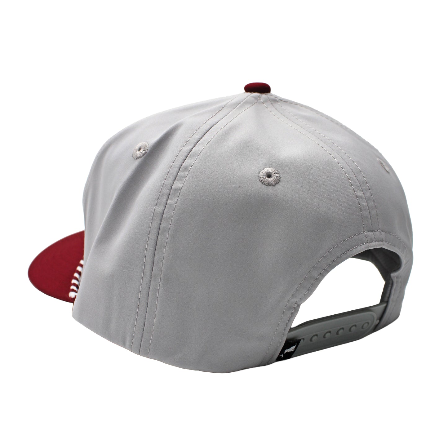 Collegiate High Crown Rope Hat - Light Gray/Maroon
