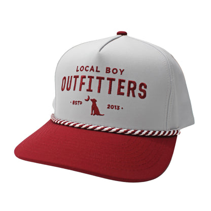 Collegiate High Crown Rope Hat - Light Gray/Maroon