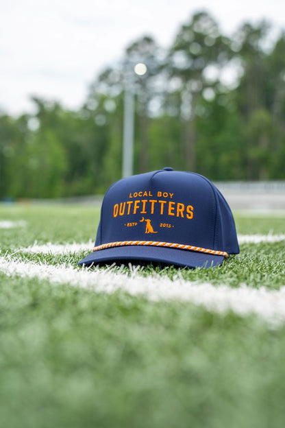 Collegiate High Crown Rope Hat - Navy