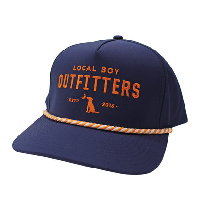 Collegiate High Crown Rope Hat - Navy