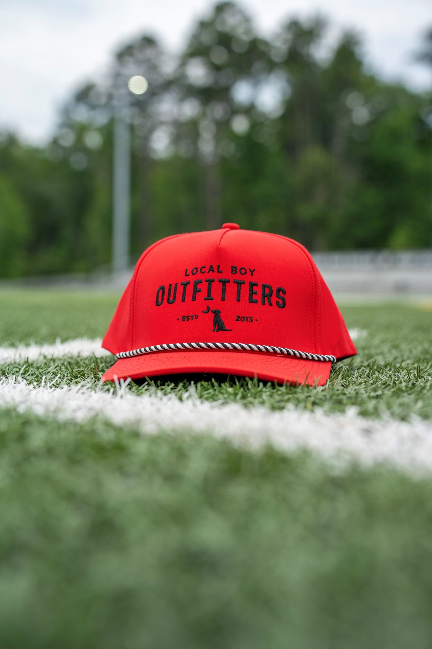Collegiate High Crown Rope Hat - Red