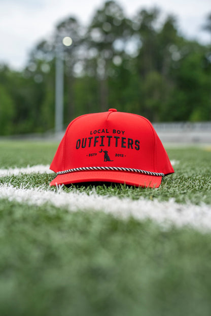 Collegiate High Crown Rope Hat - Red