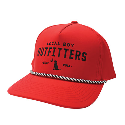 Collegiate High Crown Rope Hat - Red