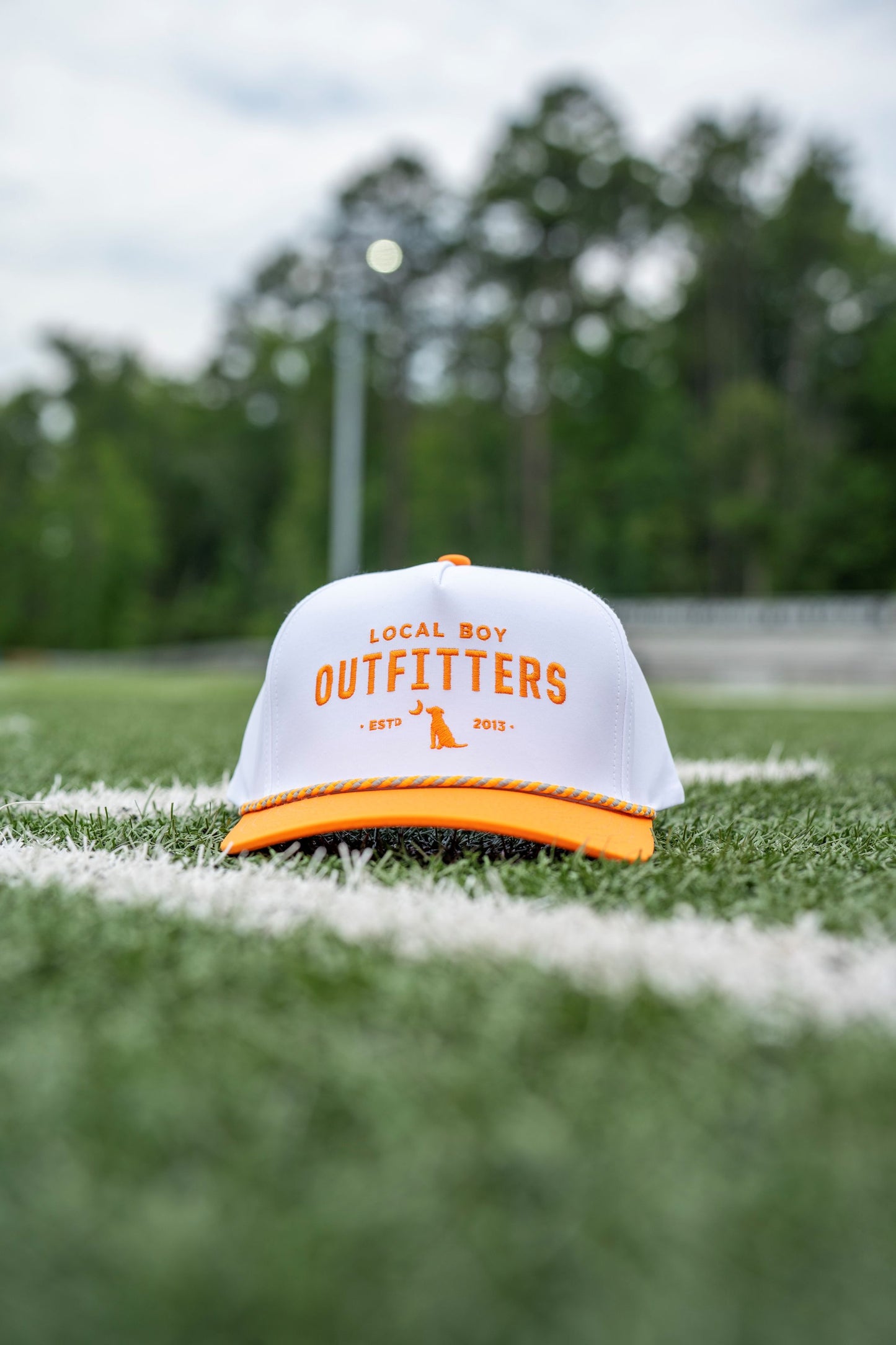 Collegiate High Crown Rope Hat - White/Big Orange