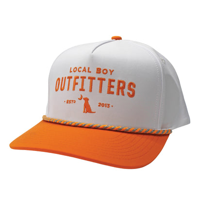 Collegiate High Crown Rope Hat - White/Big Orange
