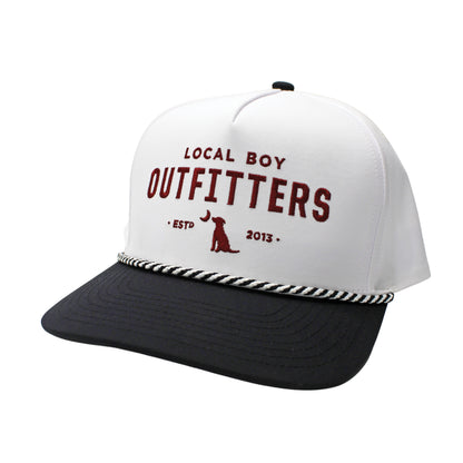 Collegiate High Crown Rope Hat - White/Black