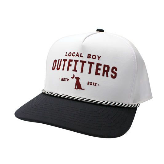 Collegiate High Crown Rope Hat - White/Black