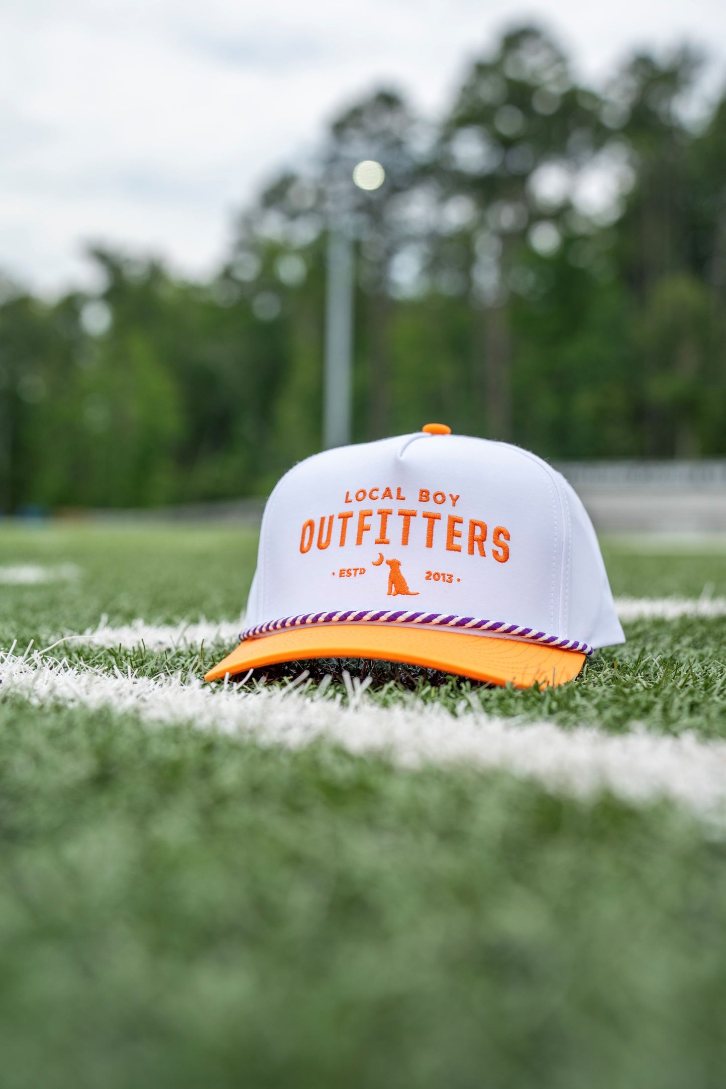 Collegiate High Crown Rope Hat - White/Orange
